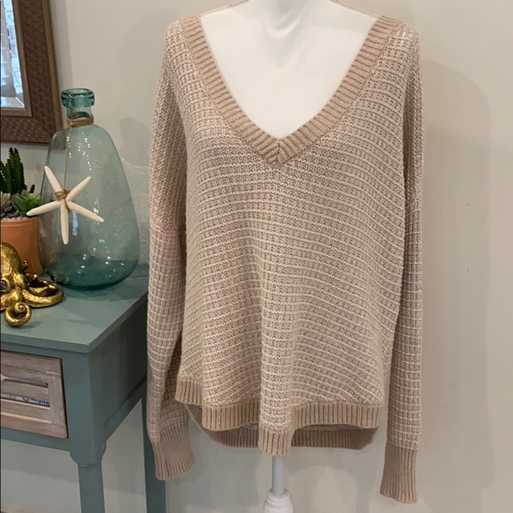 Victoria’s Secret double Vneck textured sweater